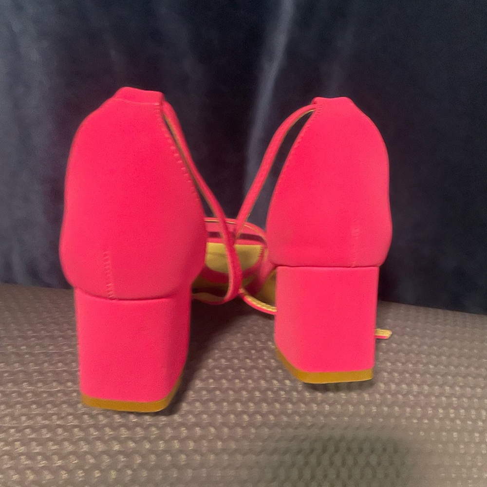 Bonnibel Hot Pink Block Heel Shoes